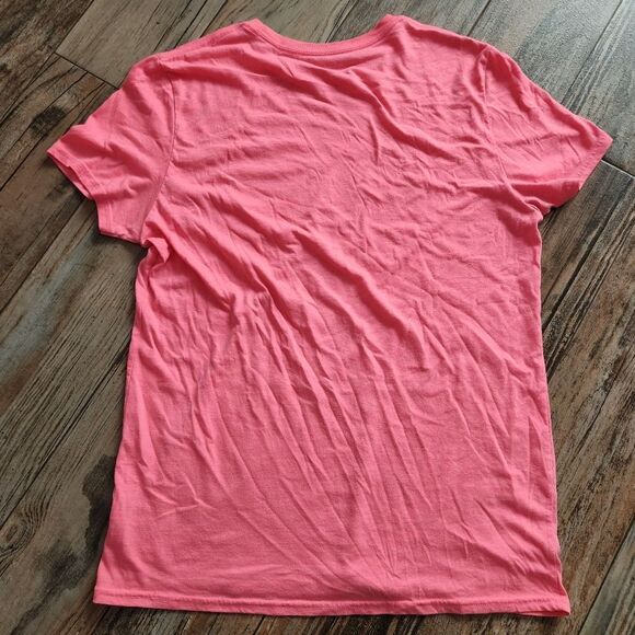 ☔️🔺️American Eagle Hot Pink Graphic Classic Fit Short Sleeve Top Large - Picture 2 of 8